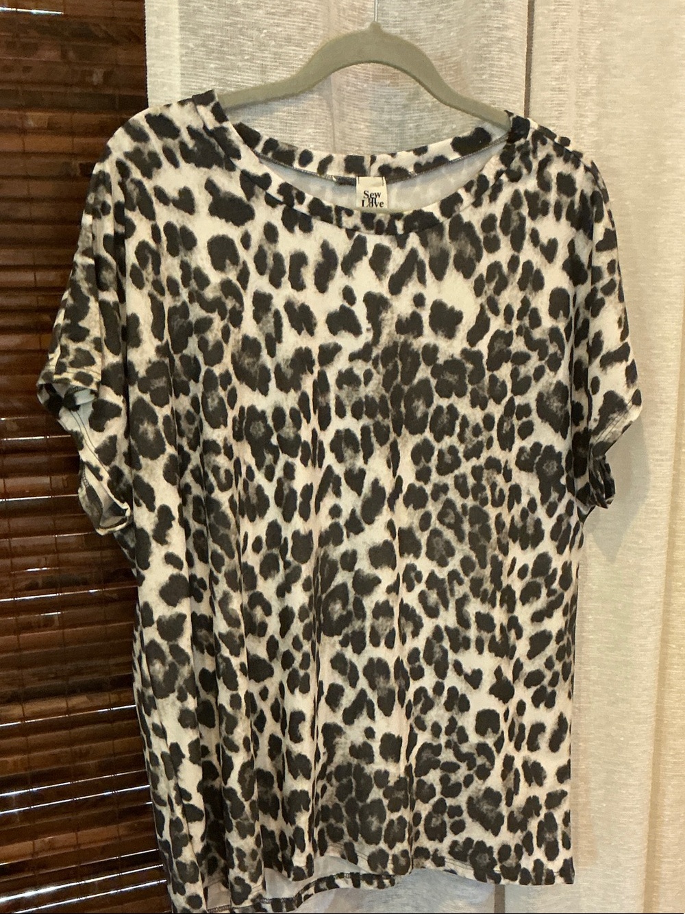 Sew In Love Black and White Leopard Short Sleeve Tee